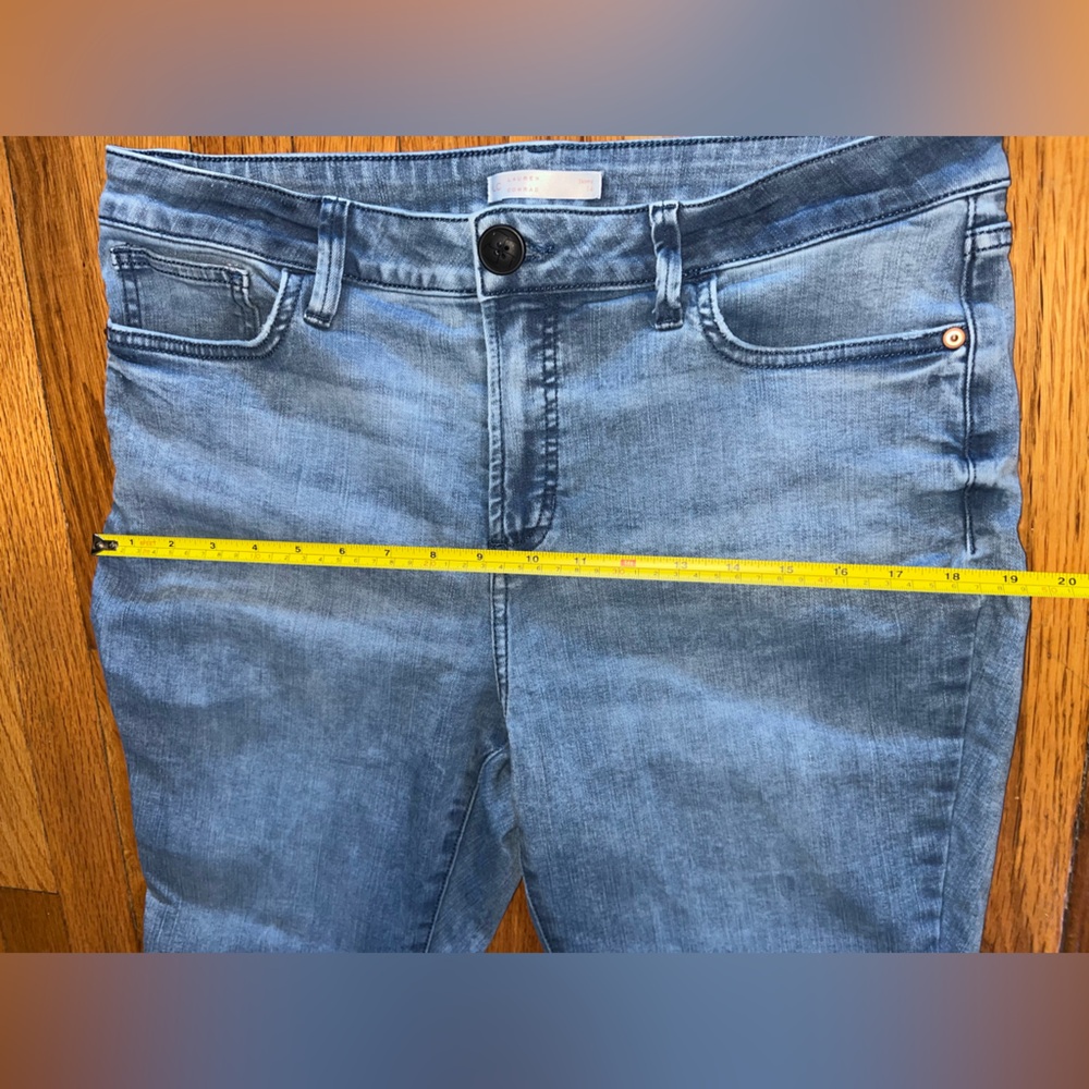 Lauren Conrad Jeans skinny stonewashed stretch sz 14 repaired fastener hi-rise - Picture 7 of 13